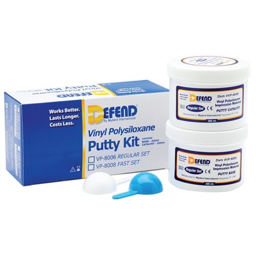 Mydent VP8008 Defend VPS Impression Putty Fast Set Base & Catalyst 300 mL Mydent VP8008 Defend VPS Impression Putty Fast Set Base & Catalyst 300 mL
